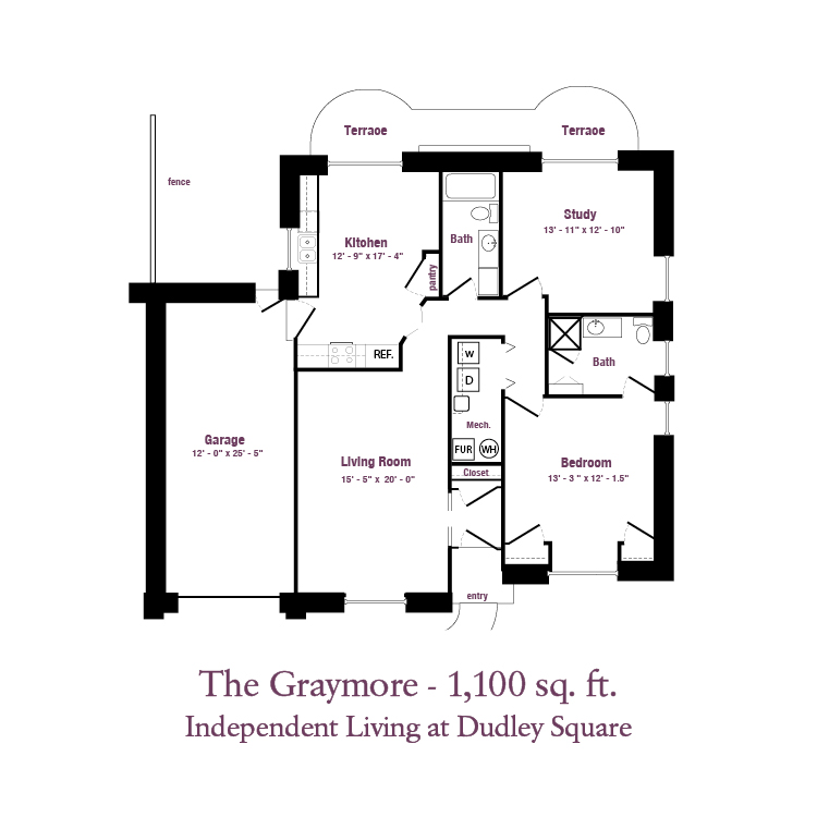 The Graymore Floor Plan at Dudley Square Independent Senior Living in Louisville Area