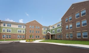Building exterior of Scheper Ridge affordable senior housing in Florence, KY