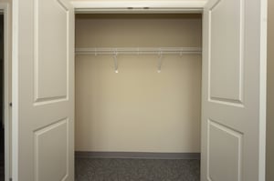 Large bedroom closet in affordable senior apartment