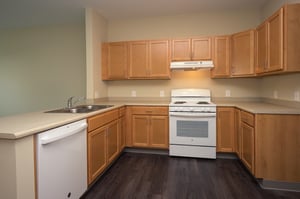 Full kitchen in an income based apartment for seniors