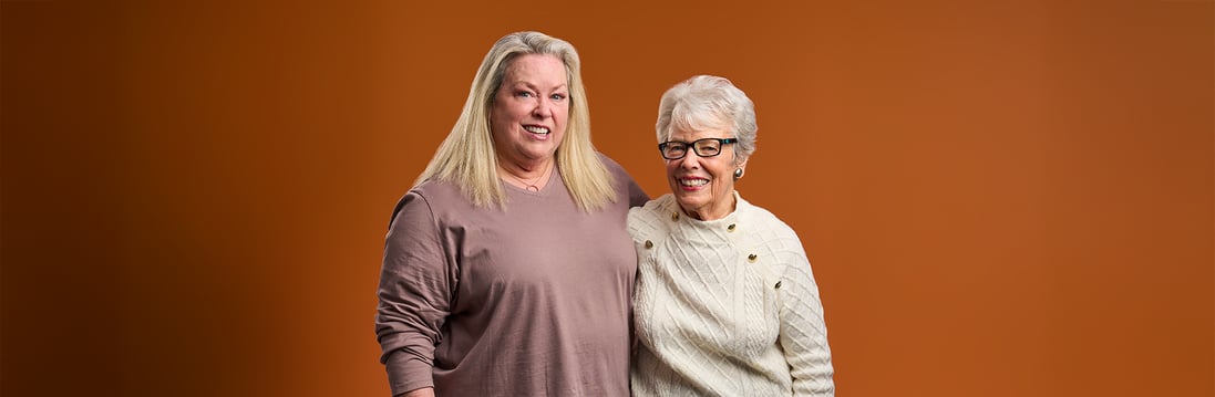 Sallie and Suzanne Smiling for a Picture